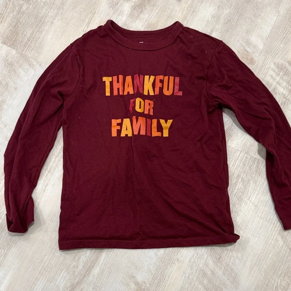 The Children's Place Maroon Long Sleeve Shirt with Thankful Print